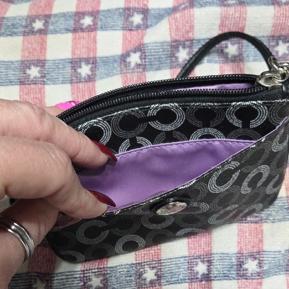 Coach Black and Silver Wristlet - Picture 5 of 9